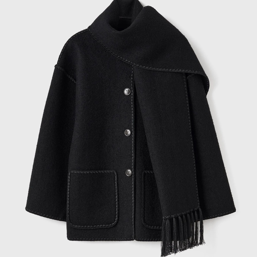 Toteme Embroidered scarf jacket black